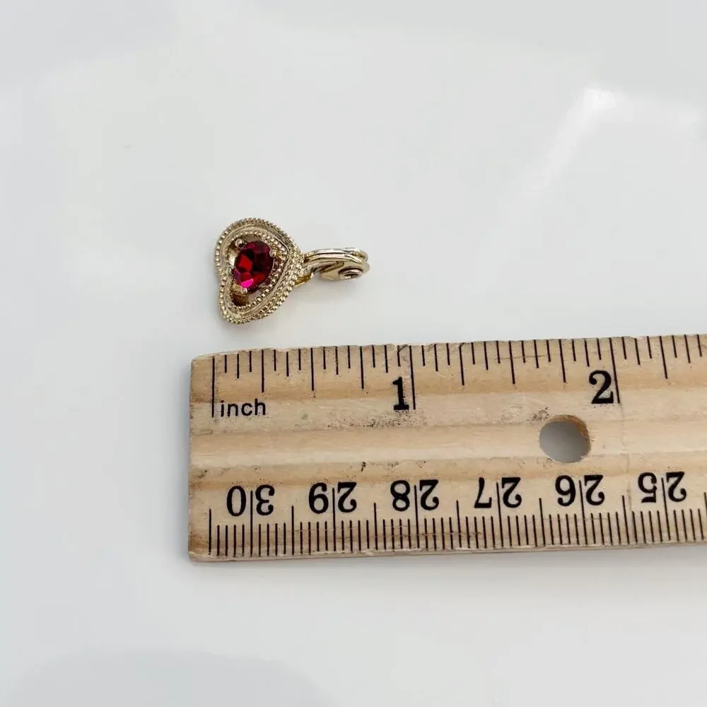 Vintage NWH Rhinestone Heart Clip On Earrings